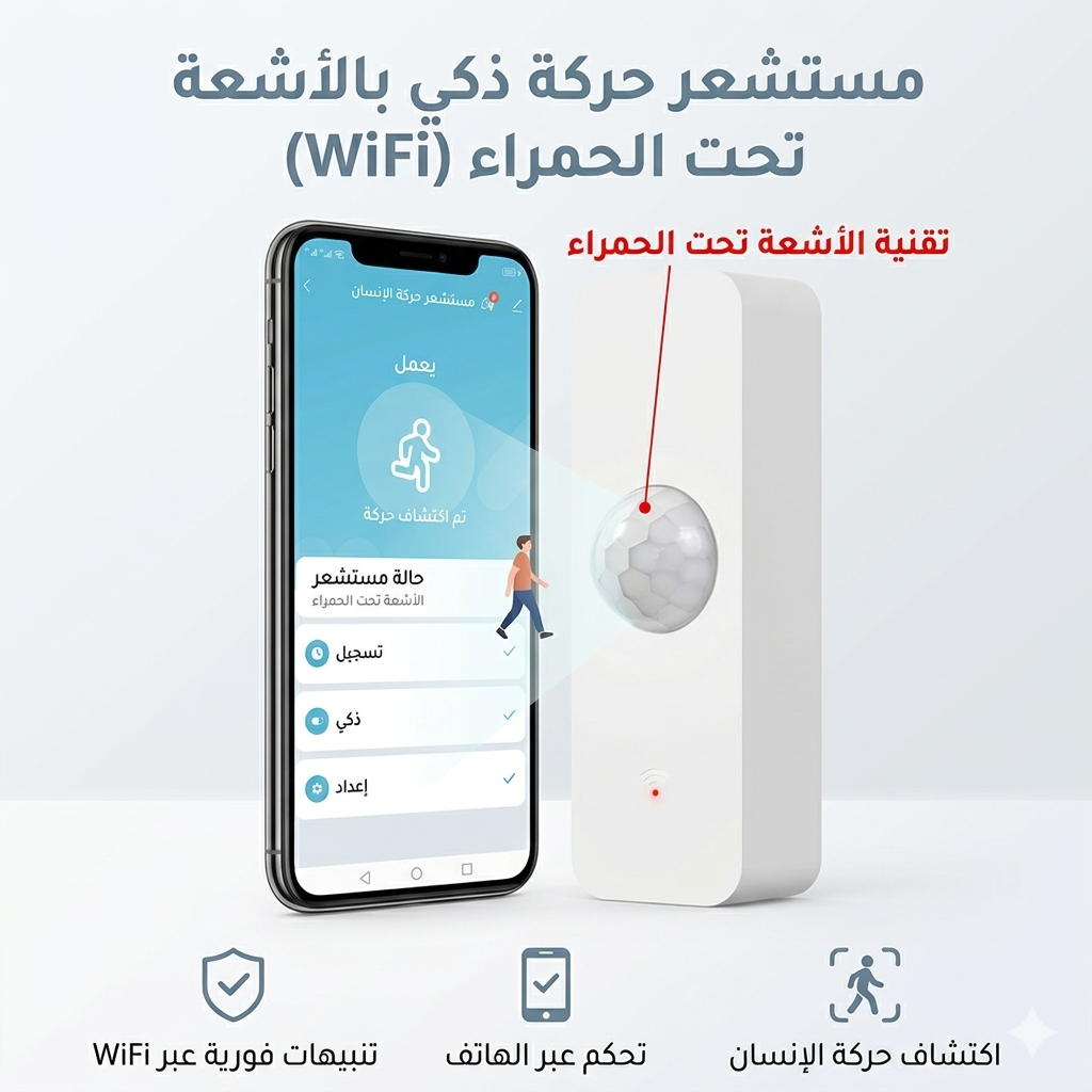 حساس حركة ذكي لاسلكي مع تنبيهات فورية
